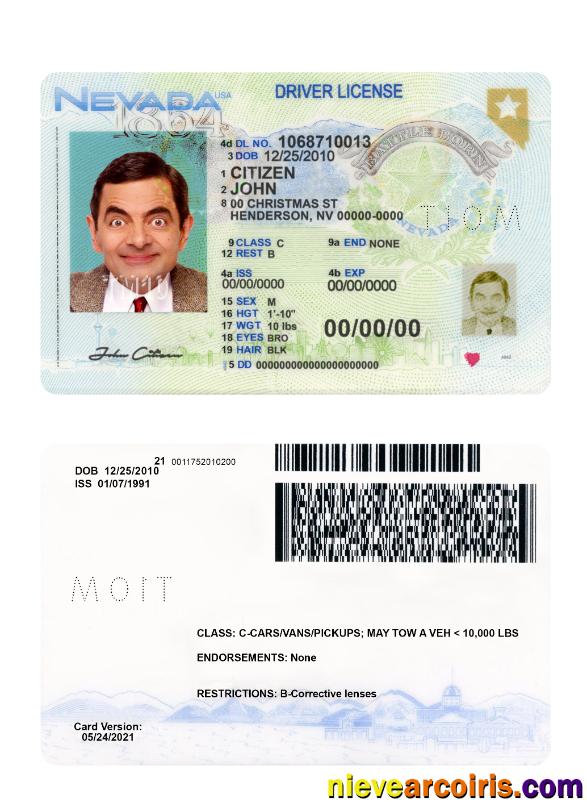 USA Nevada driving license 2021-present